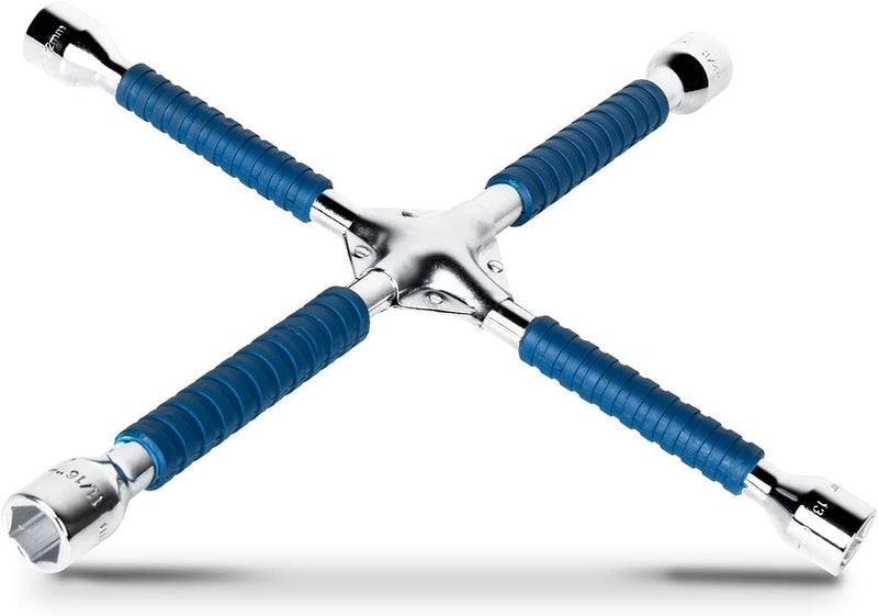 ETERNA Professional 18" Four Way Lug Wrench, Car Wheel Lug Nut Cross Wrench, Universal Heavy Duty Socket Spanner,Carbon Steel Car Tire Repair Tool - Image 1